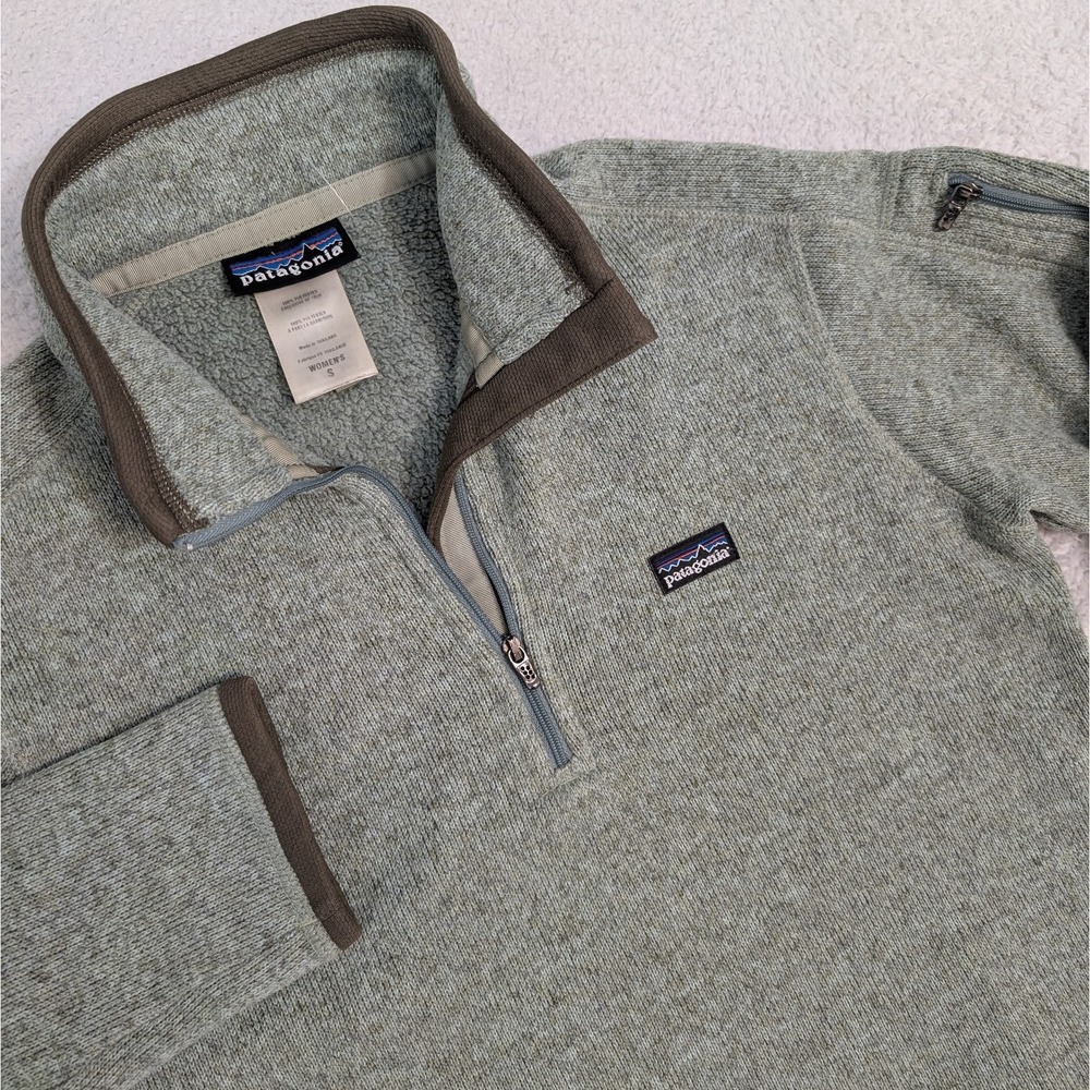 Patagonia‎ Better Sweater Womens Small Green Long Sleeve Fleece 1/4 Zip Pullover